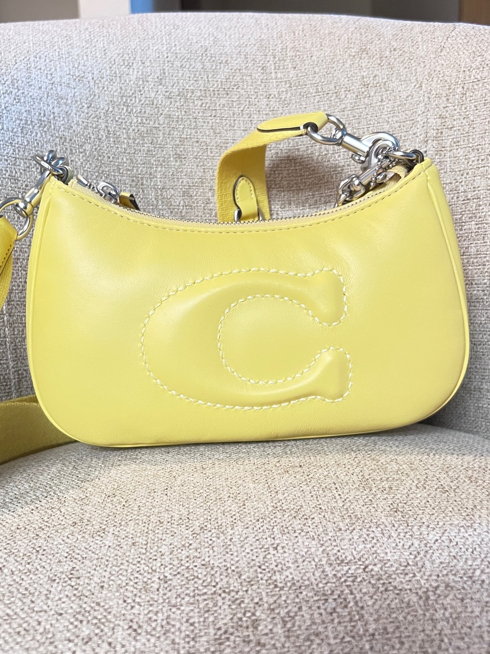 New Coach Yellow Teri Shoulder Bag In Smooth Leather Purse CR099 handbag